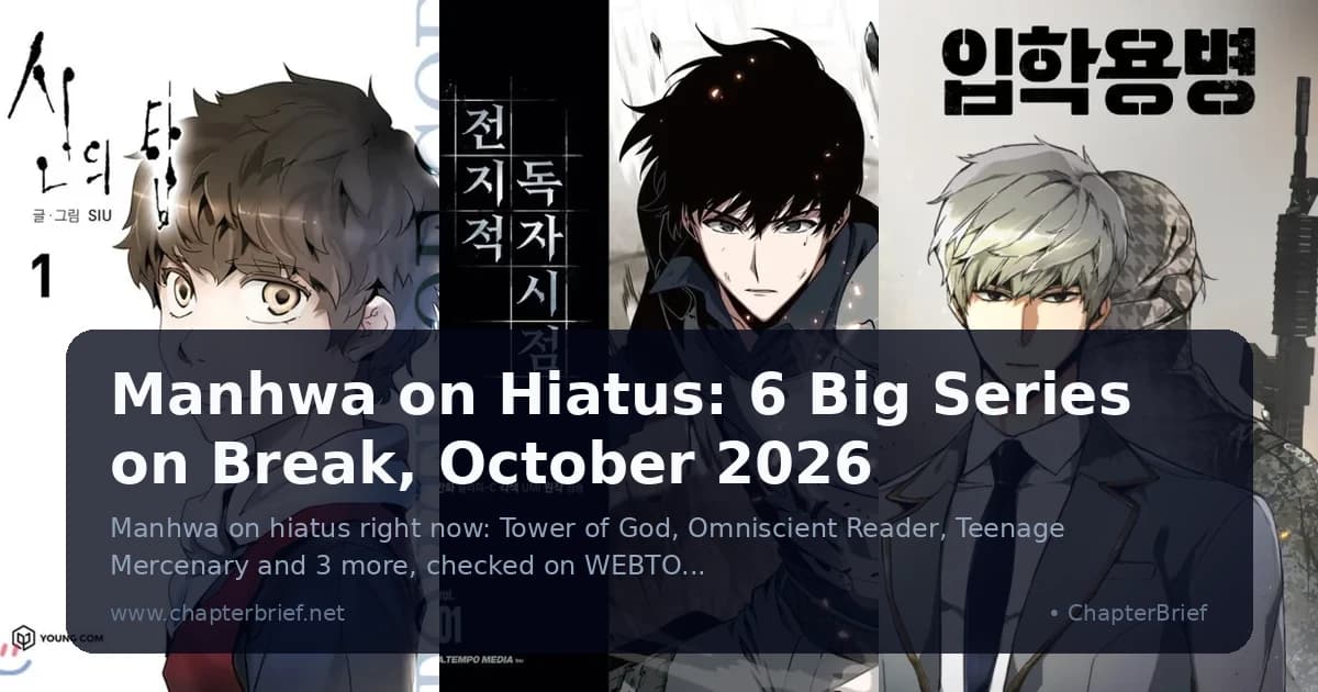 Three Korean manhwa covers side by side: Bam from Tower of God, Kim Dokja from Omniscient Reader, and Ijin Yu from Teenage Mercenary