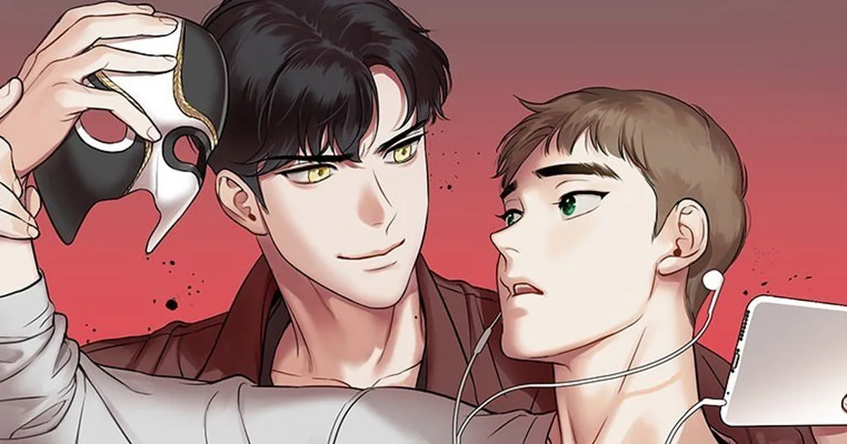 BJ Alex manhwa panel of Kim Jiwon at his laptop watching a stream, Mingwa art style, Lezhin Comics BL series