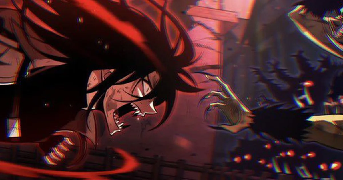 Pick Me Up Infinite Gacha cover showing a 1-star hero standing defiant inside a neon-lit gacha interface as enemy units close in