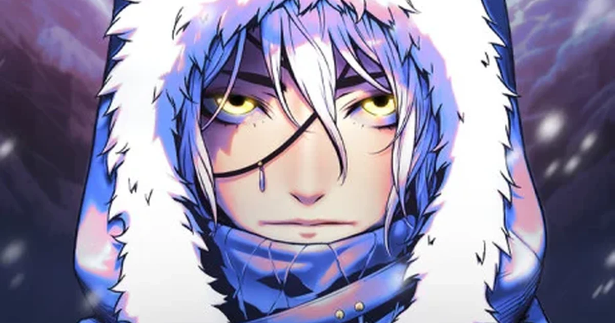 The Shepherd Wizard cover showing a white-haired wizard in a fur hood with glowing yellow eyes