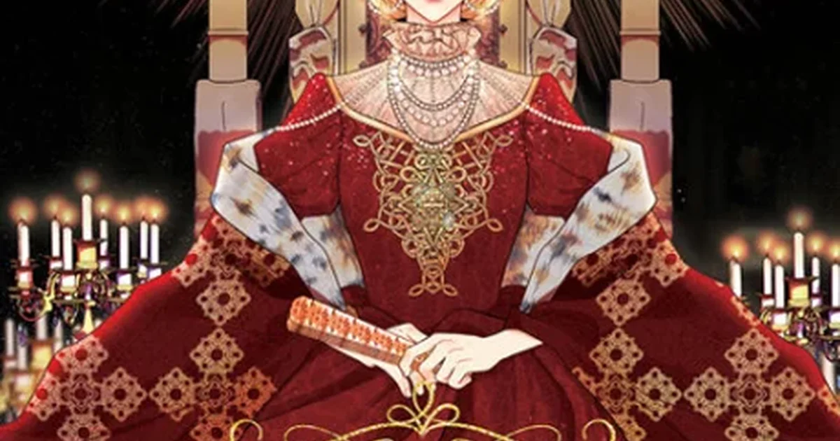 Empress Navier in formal imperial dress standing composed against a palace backdrop, official The Remarried Empress cover art
